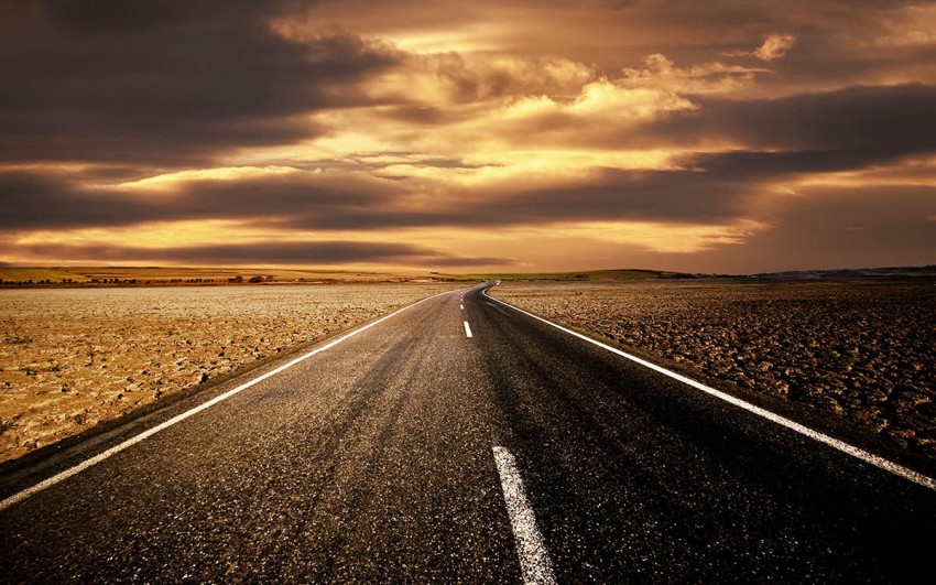 Sunset Empty Road Photoshop Background HD Background Free