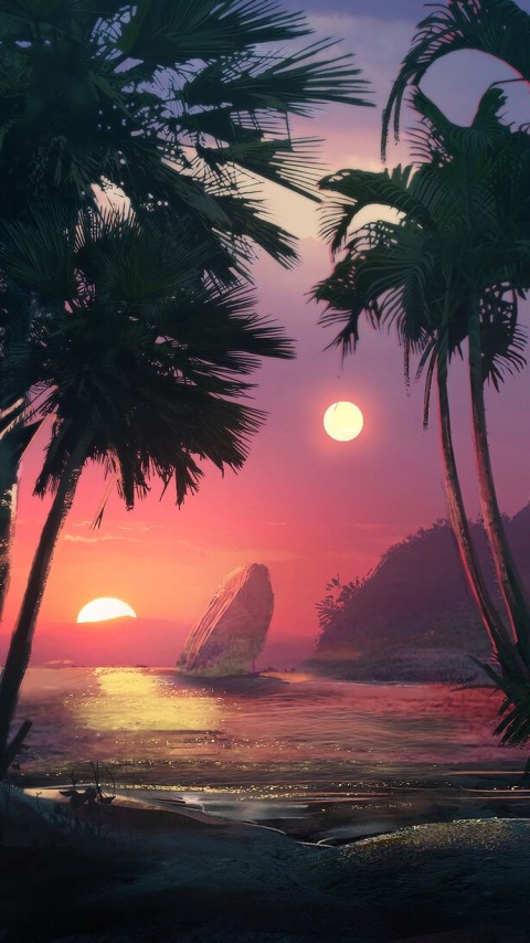 Sunset Palm Tree Background HD Donwload