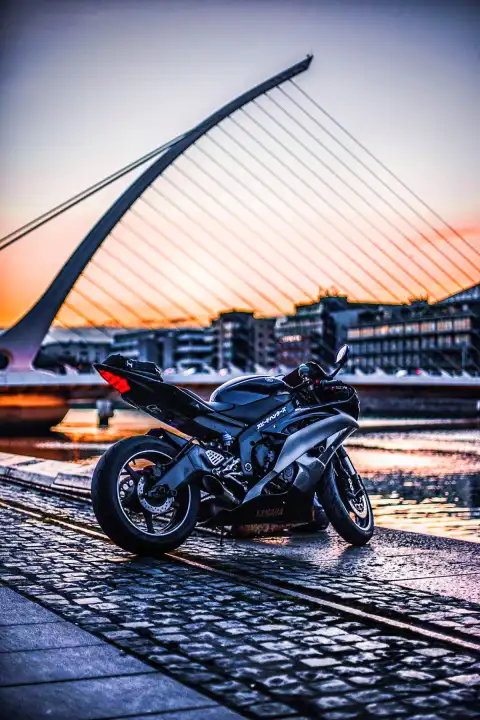 Sunset Pulsar Bike Editing Background HD Download