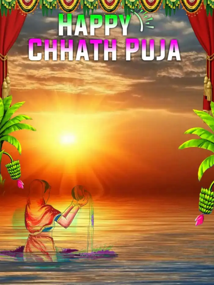 Sunset Sky Happy Chhath Puja CB  Background HD