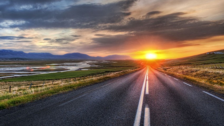 Sunset Summer Road Background HD Photo Image Free