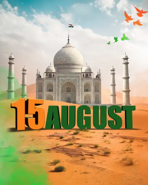 Taj Mahal On Sahar 15 August Photo Editing Background HD