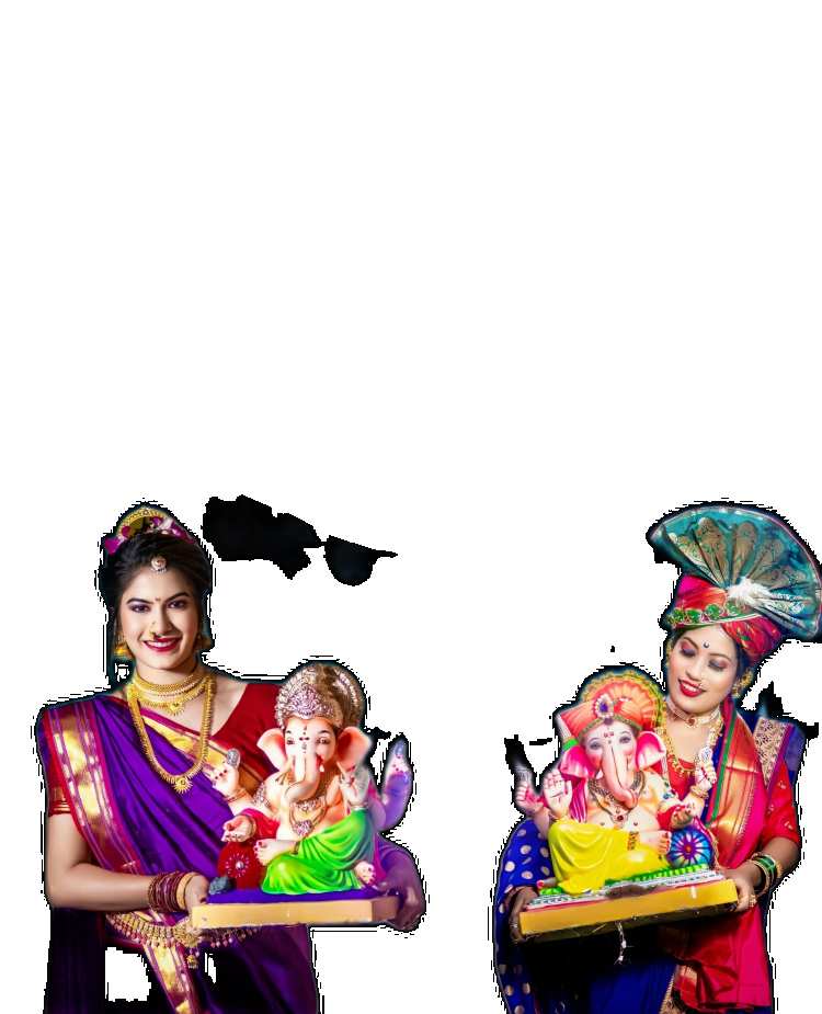 Two Indian Girl With Ganesh PNG Images