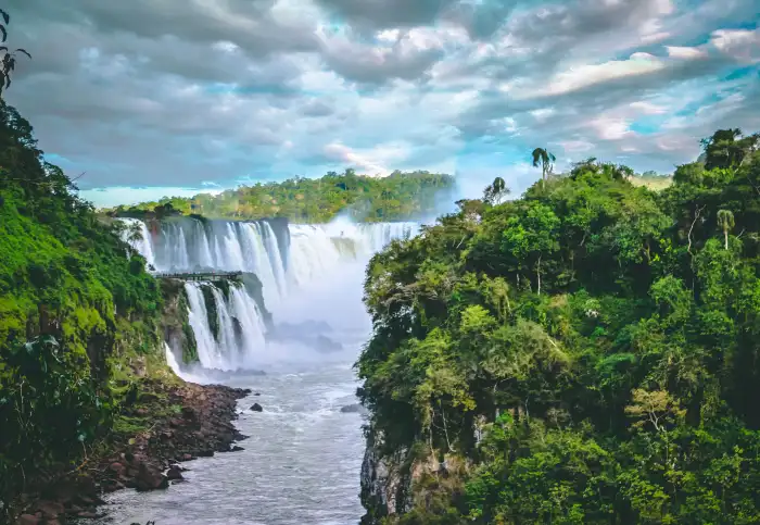 Urban Jungle Green Mountain Forest Background WaterFall