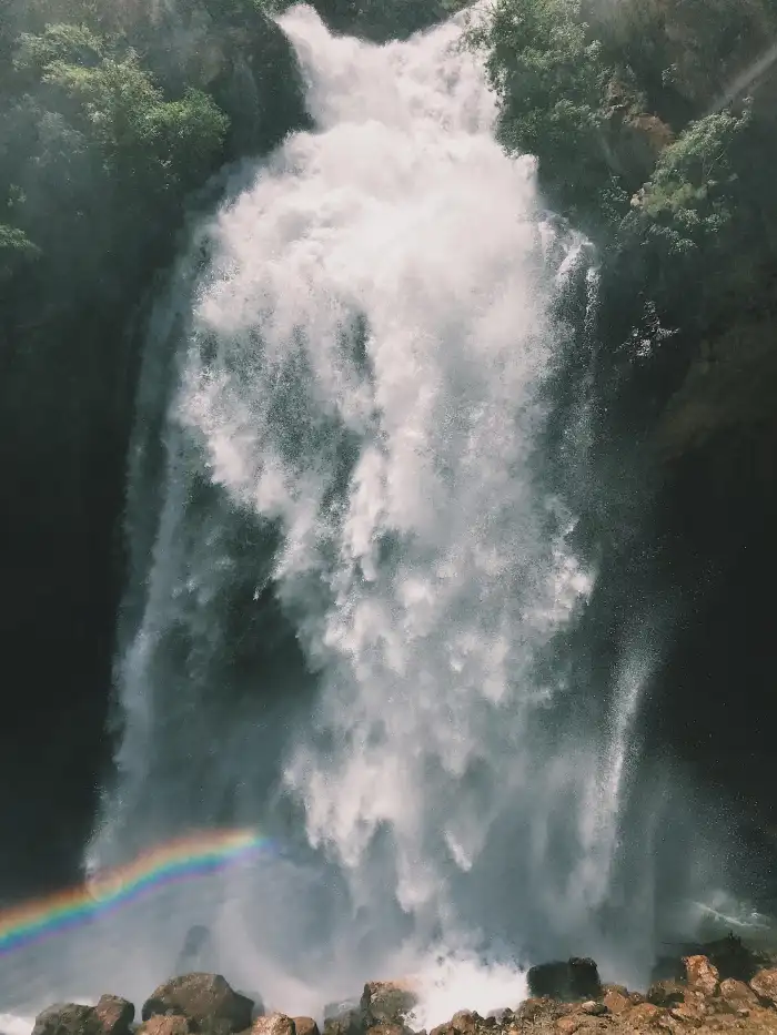 Urban Jungle Green Mountain Forest Waterfall Background