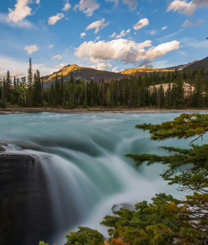 Urban Jungle Green Mountain Waterfall Background Free