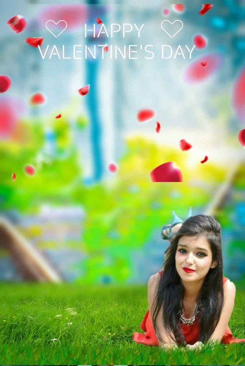 Valentine Day Photo Editing Background With Cute Girls