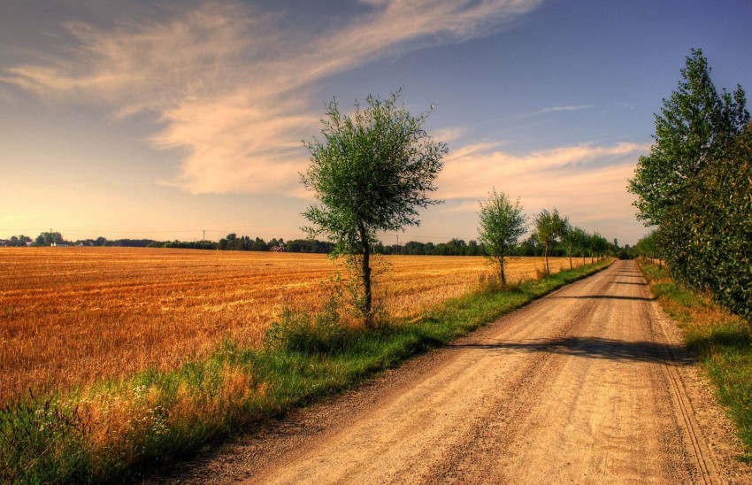 Village Road Wallpaper Background HD Download