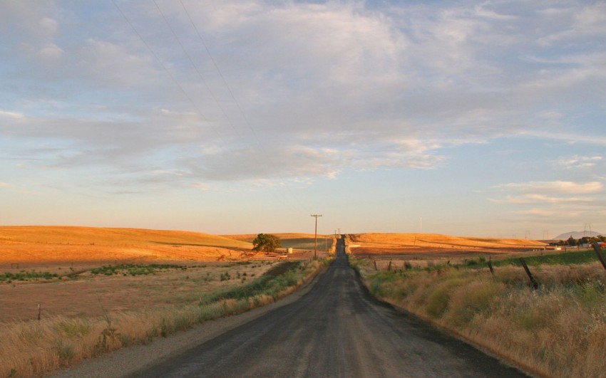 Village Road With Blue Sky Background HD Download