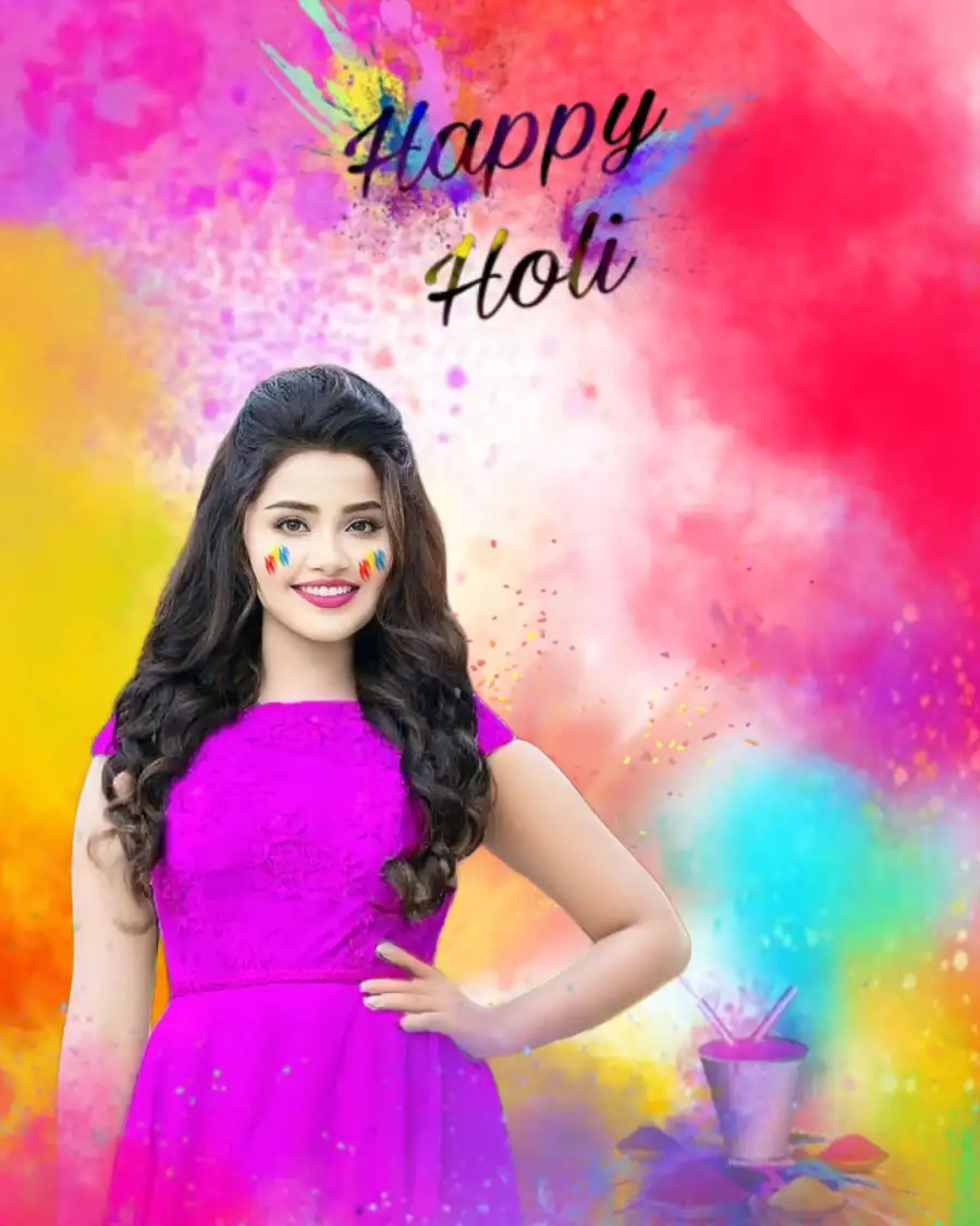 Viral Happy Holi Girl Picsart Editing Background