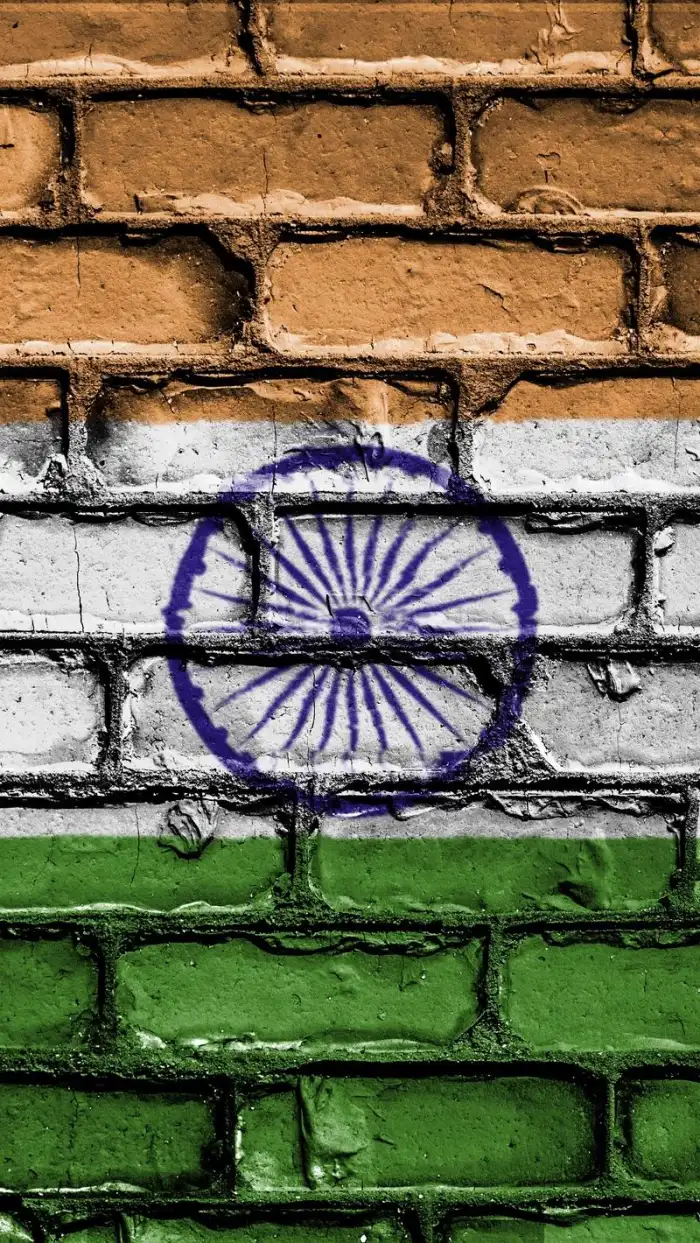 Wall Bricks India Flag Phone iPhone Mobile Background HD Images 