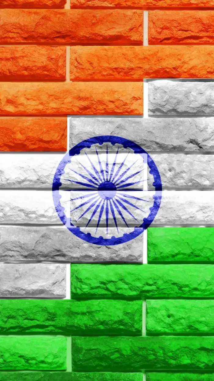 Wall Bricks India Flag Phone iPhone Mobile Background HD Images 