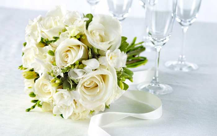 Wedding White Rose Marriage Background Free Download