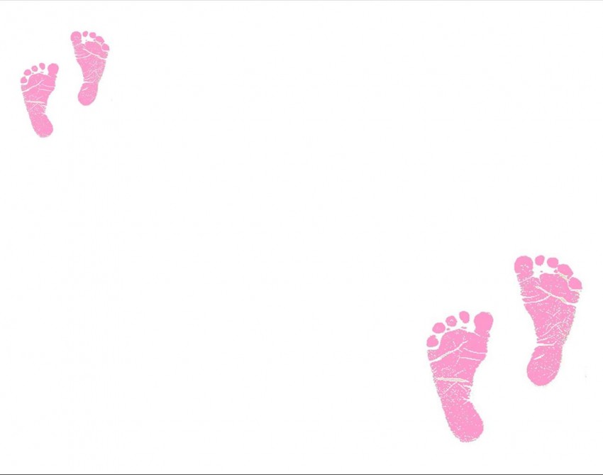 White Baby Foot Print PPT PowerPoint Background