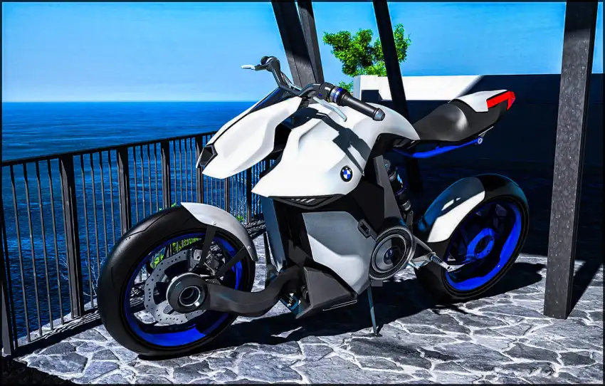 White BMW Bike Editing Background HD Download