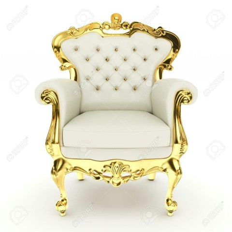 White Golden Royal Chair Background Wallpaper