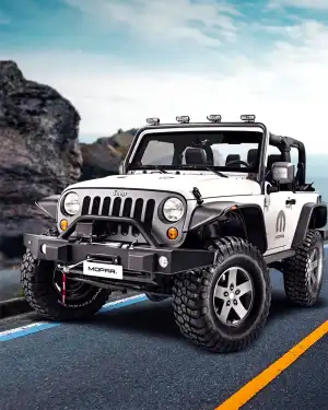 White Jeep CB Background Download HD