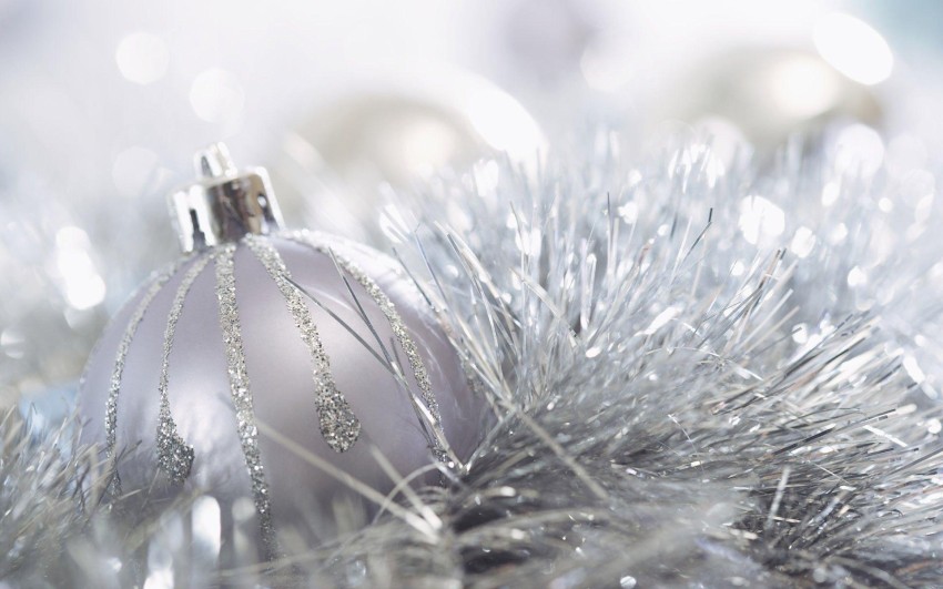 White Ornaments Christmas HD Background Wallpaper