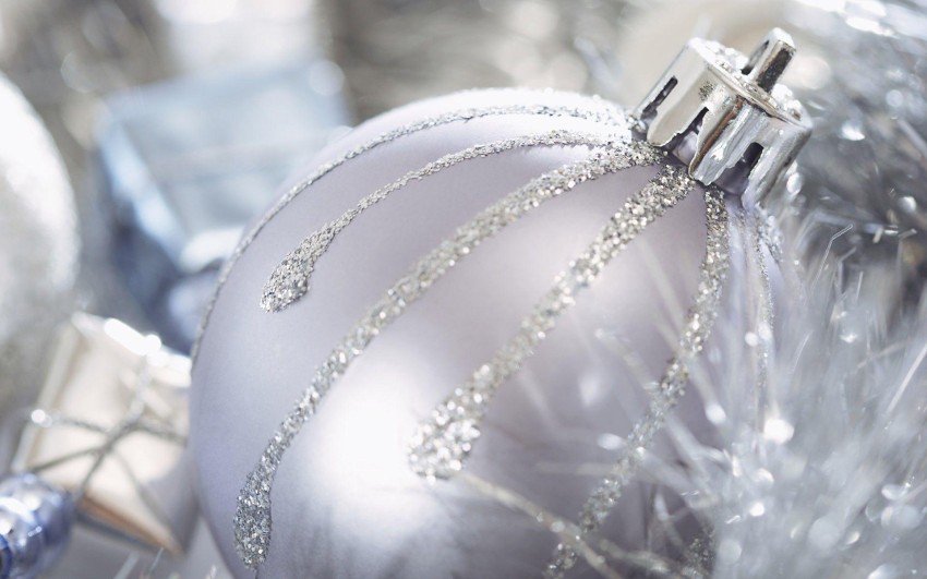 White Ornaments Christmas HD Background Wallpaper