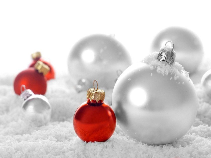 White Ornaments Christmas HD Background Wallpaper