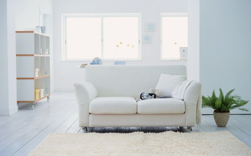 White Sofa HD Background Wallpaper Download