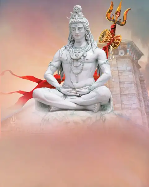 White Statue Sitting Mahadev Editing Background Download HD