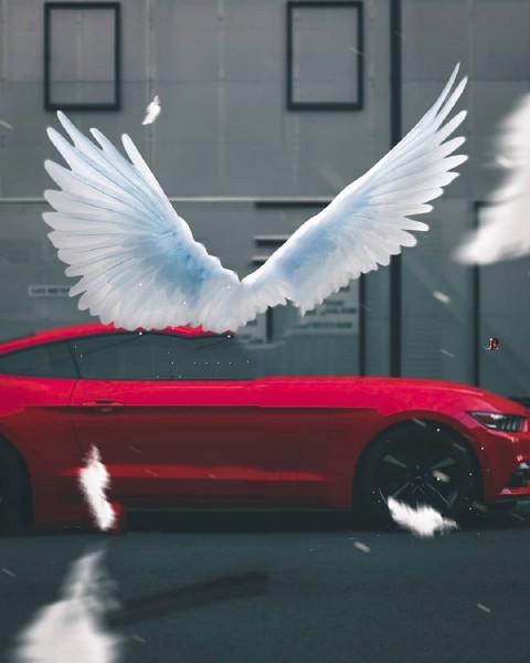 Wings With Car Picsart Background HD