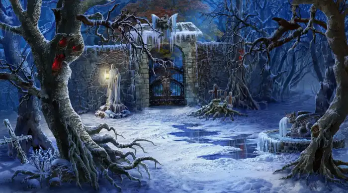 Winter Forest Horror Background HD Wallpaper Free