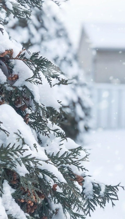 Winter Ice Pine Tree Background HD Download