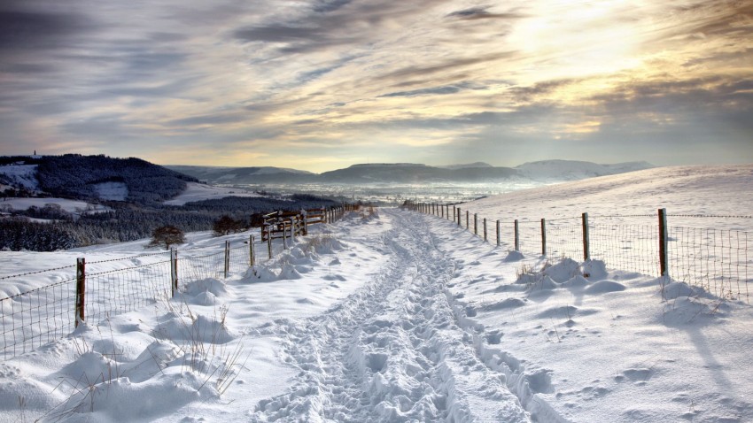 Winter Ice Road Background Full HD Download Free