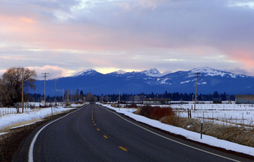 Winter Road Background Full HD Download Free