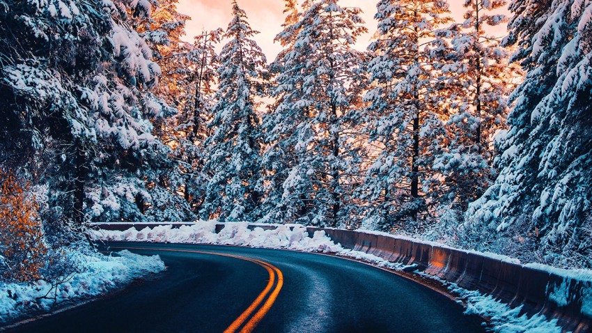 Winter Road Background Wallpaper Photos HD Download Free