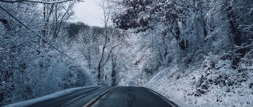 Winter Road Background Wallpaper Photos HD Download Free