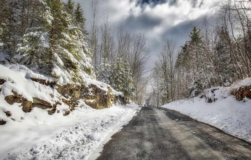 Winter Road Background Wallpaper Photos HD Download Free