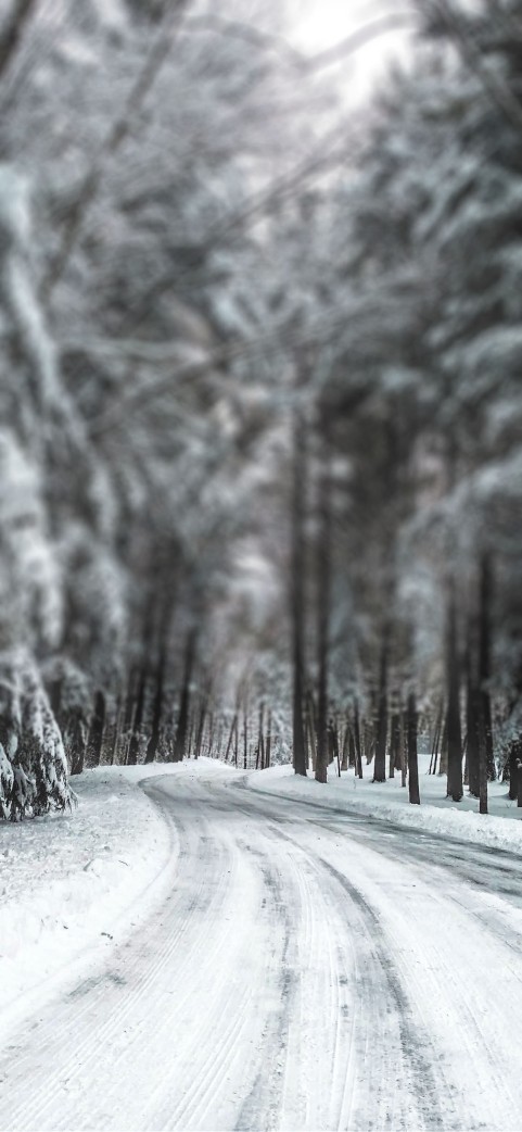 Winter Road CB Picsart Background Full HD