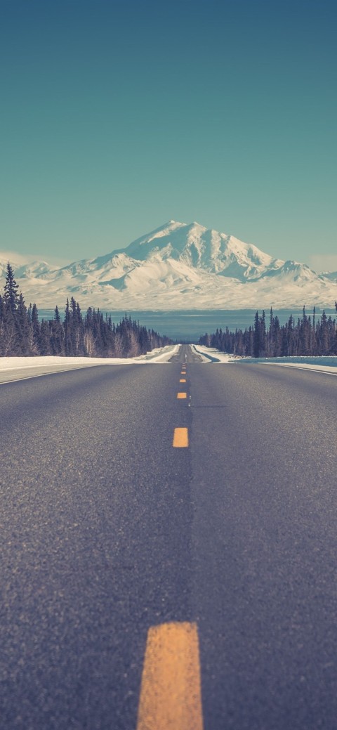 Winter Road CB Picsart Background Full HD