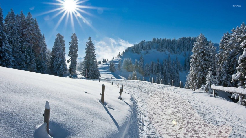 Winter Road Photoshop Background Full HD Download Free