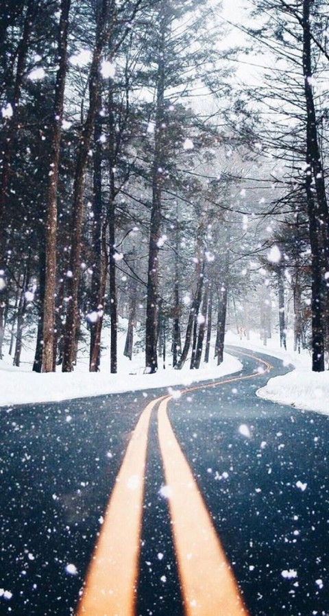 Winter Snow Road Picsart Background Full HD Download