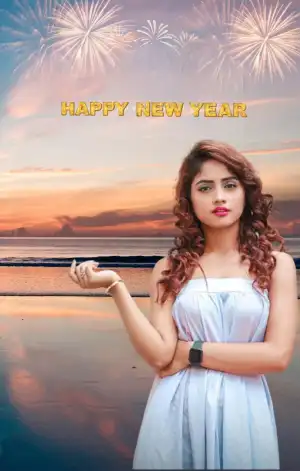 With Girl Picsart Happy New Year 2023 Background