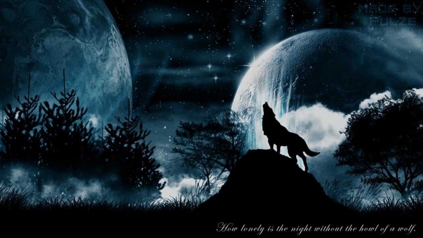 Wolf Moon Background Full HD Wallpaper Download