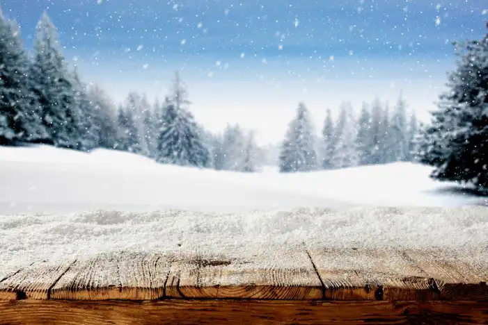 Wood Table Ice Snow Background HD Images Free