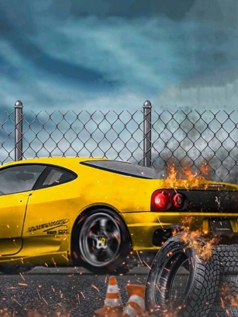 Yellow Car Picsart CB Background Full Hd