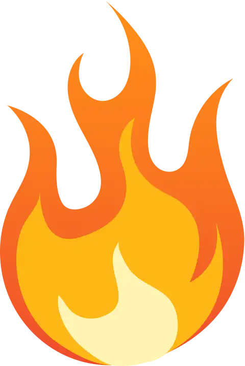 Yellow Cartoon Clipart Fire Burining PNG