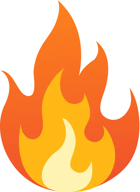 Yellow Cartoon Clipart Fire Burining PNG