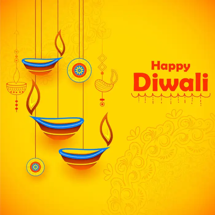 Yellow Happy Diwali Marathi Banner Poster Background HD Images