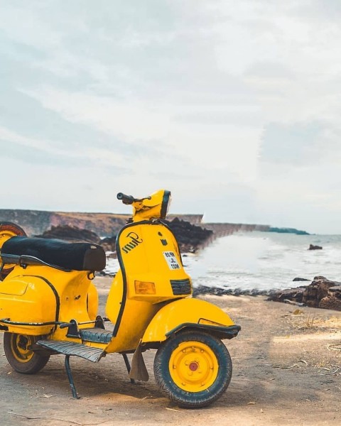 Yellow Scooty Photo Editing HD Background