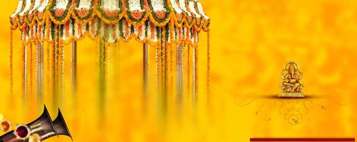 Yellow Wedding Flex Banner Background Download