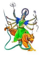 Goddess Durga Sitting On Tiger PNG Images Download