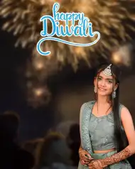 Cover Photo of Happy Diwali Background With Girl