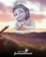 Happy Krishna Janmashtami Photo Editing Background